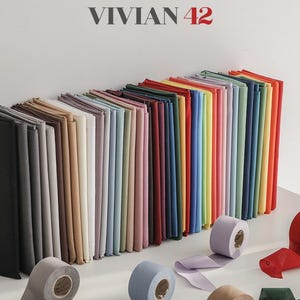 Cotton 20 Count Plain Fabric Vivian Collection 43 Colors Sold by Yard - Quilting Sewing DIY Multipurpose Fabric 110cm Wide  1/2 yard S163723