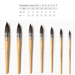 HWAHONG Artist Watercolor Painting Brush Squirrel Round pointed 500 Series Drawing brushes