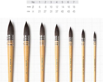 HWAHONG Kunstenaar Aquarelpenseel Eekhoorn Ronde puntige 500-serie tekenpenselen