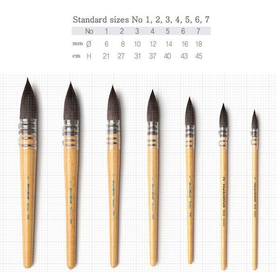 HWAHONG Artist Watercolor Painting Brush Squirrel Round pointed 500 Series Drawing brushes