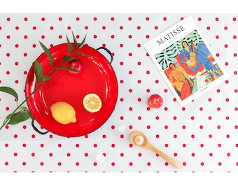 Tela impermeable de punto rojo, material de tapicería para exteriores cortado a medida
