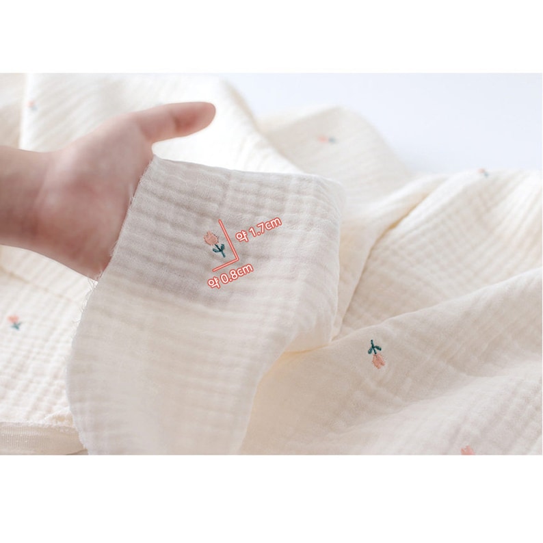 Embroidered Cotton Gauze Fabric by the Yard Embroidered Triple Etsy