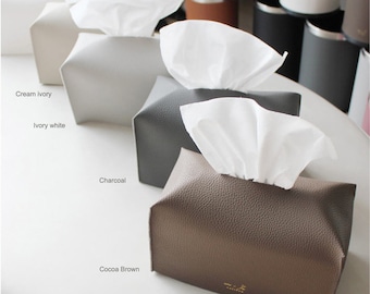 Faux leather Tissue box cover / Tissue Case Cover / Tissue Holder / Rectangular Tissue Box Cover / tissue paper