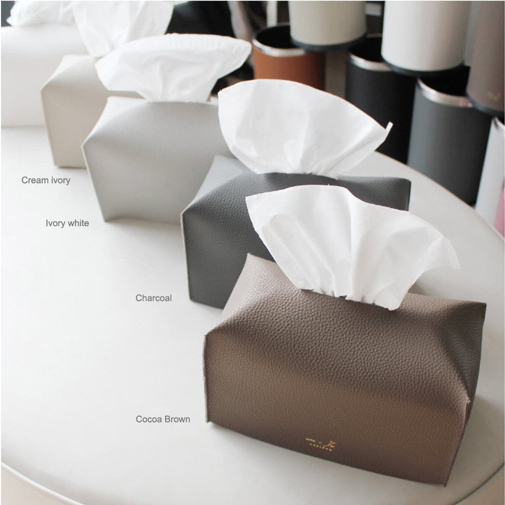 Boîte à Mouchoirs - Luxe - Gris Foncé - Doré - Rangement - Cuisine