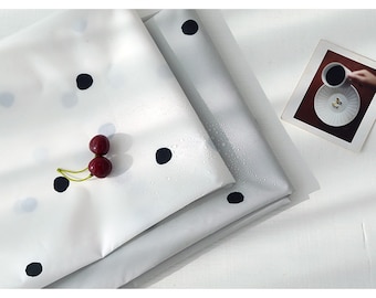 Waterproof Dot Fabric, Polyester PU Coated, Tablecloth, Shower Curtain