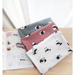 Cotton fabric by the yard for home decor curtains table runner cushion duvet pillow covers tote bag dress blanket sewing _Panda_IL087449
