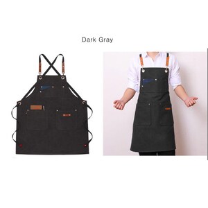 Denim Apron Jeanerlor Denim Work Apron - Cross Back Straps, 7 Pockets, Adjustable Fit For Men & Women Apron For Women