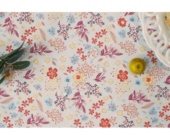 Waterproof Floral Fabric, Mixed Cotton Water-Repellent Cloth, 59" Wide