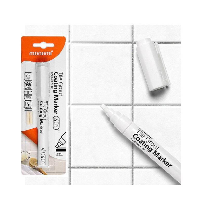 Monami Tile Grout Coating Marker DIY White Repair Pen 2 Extra Replacement  Nib 