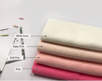 Tela de gasa de algodón coreana cortada a medida, colores sólidos, 57" de ancho