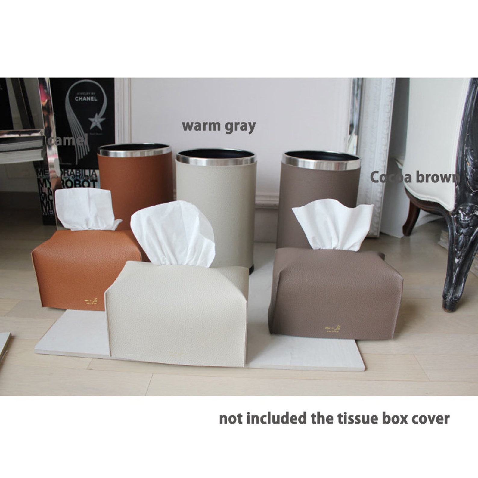 Cesta de residuos de cuero falso / papelera de almacenamiento | Etsy