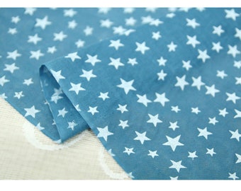 Cobalt Blue Star Muslin Fabric, Baby Cotton Gauze By The Yard