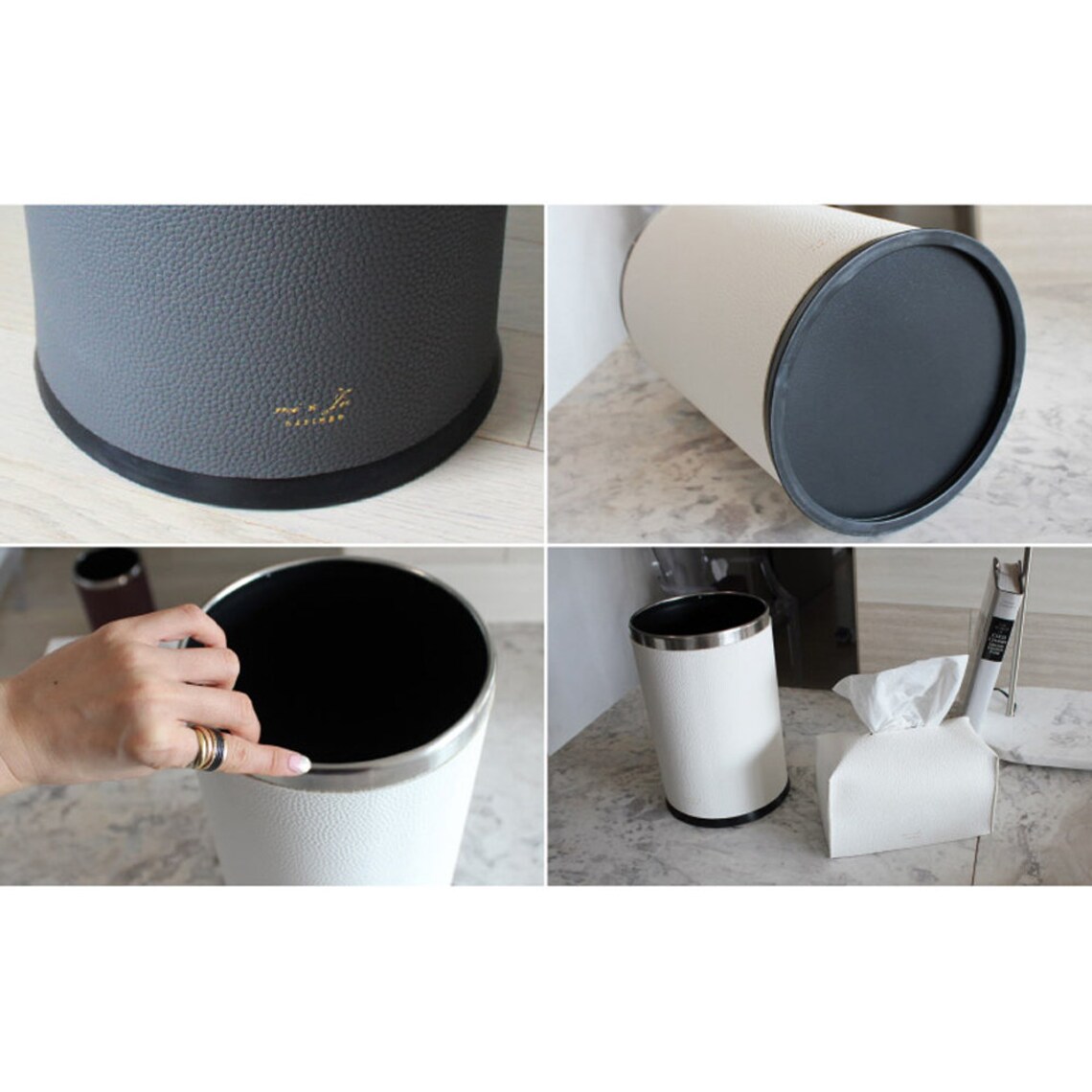 Cesta de residuos de cuero falso / papelera de almacenamiento | Etsy