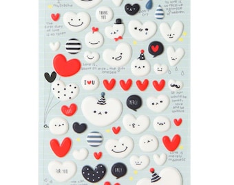 Stickers déco autocollants en vinyle autocollants art Stickers Dairy Corée-coeur ballon [1015}