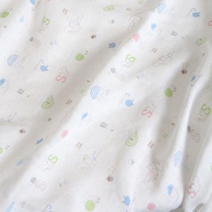 Cotton Double Gauze Fabric by the yard  muslin fabric Korean Gauze Cotton Gauze Bamboo Gauze  _ squirrel _ILE0351