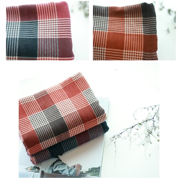 Cotton Double Gauze Fabric Muslin Baby by the Yard Korean gauze fabrics wide 57" _Country check CH984013