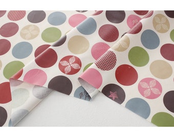 Soft Laminated Fabric Non-toxic TPU Coating safe for babies laminate Waterproof oilcloth BPA Free wide 43"_poled dot _CH983648