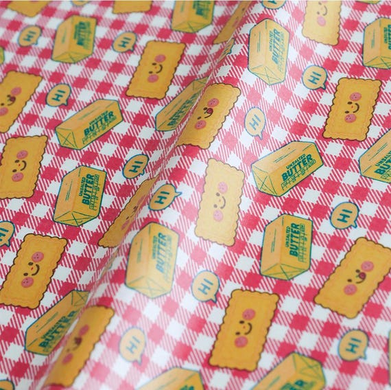 Food Print Waterproof Cotton Fabric – Snacktown Series, 43" Wide