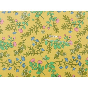 Yellow Floral Laminated Cotton Fabric, Waterproof BPA-Free TPU, Baby Safe