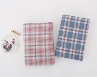Cotton Fabrics by the yard Sewing Supplies 100% cotton Vintage Washing Type - Pastel Tartan Check