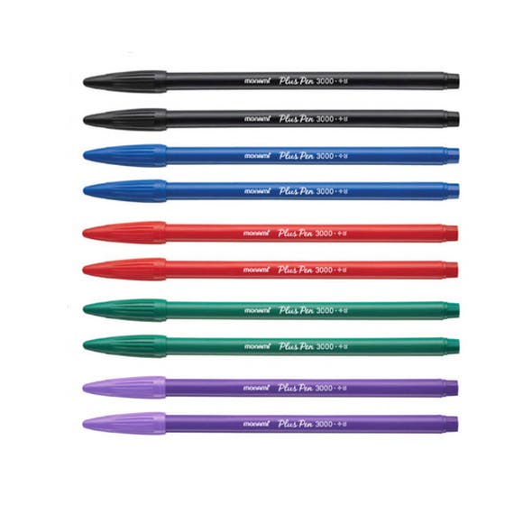 MONAMI Plus Pen 3000 Felt Tip Pens, Fine Point (0.4mm), Fine Liner