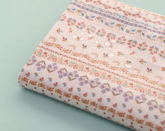 Floral TPU Laminated Cotton Fabric, BPA Free, Waterproof - By The Yard