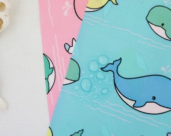 Waterproof Whale Fabric, Dewspo Polyester Cloth, 59" Wide