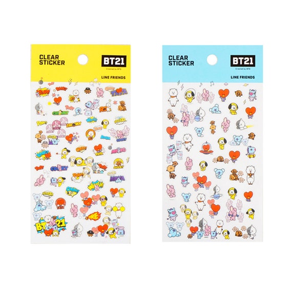 Bts Character BT21 Koya Chimmy RJ Shooky Mang Tata Cooky Deco Big Stickers  for Mobile Phone Official Goods Scrapbooking Stickers Laptop 
