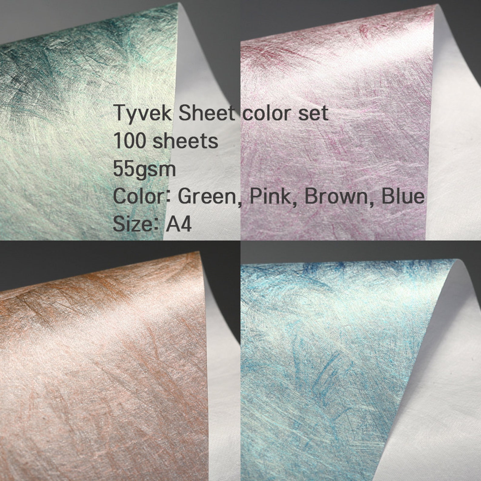 100 Pcs Tyvek Sheet 55gsm Tyvek Color Papers Pack of 100 Etsy