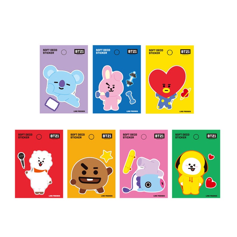 Bts Character BT21 Koya Chimmy RJ Shooky Mang Tata Cooky Soft | Etsy