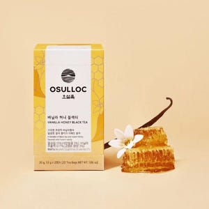 OSULLOC Vanilla Honey Black Tea, Black tea filled with Sweet Flavor of French Vanilla and Honey, Premium Blended Tea bags from Jeju Island