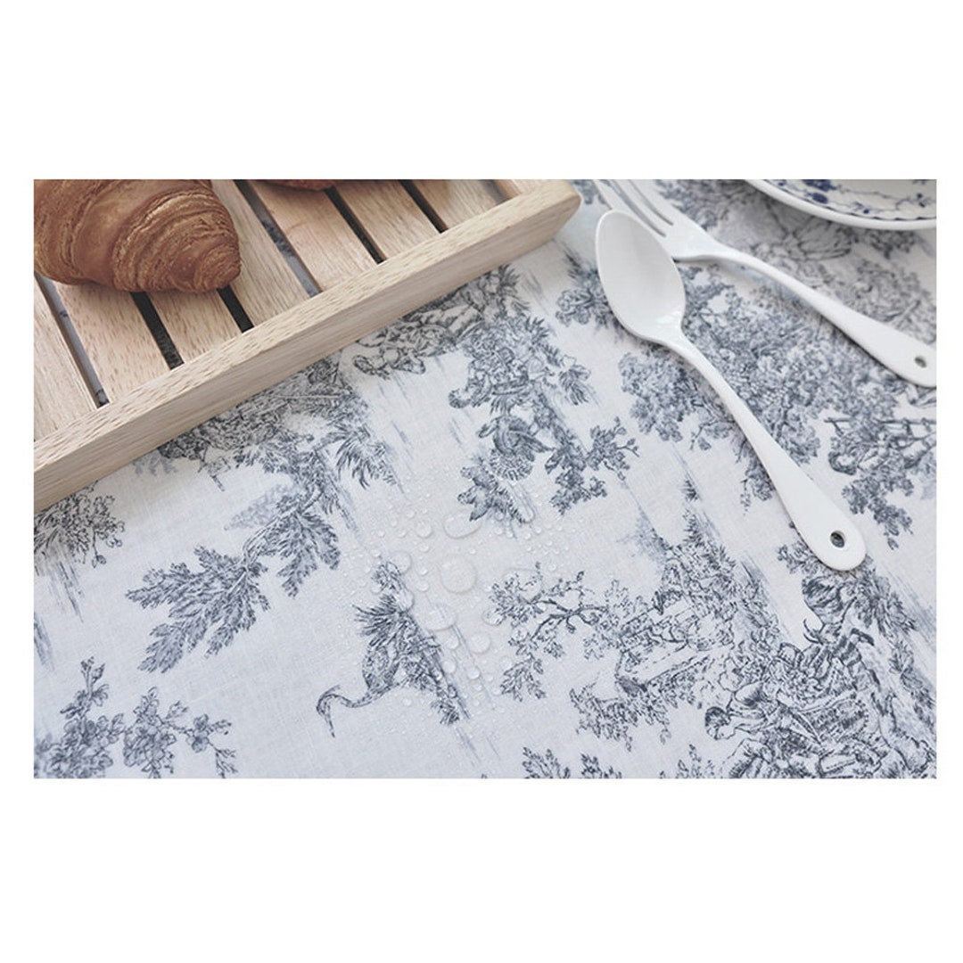 Laminated Fabric Linen Upholstery Coated Cotton Tablecloth Etsy