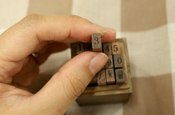 30 Pcs Alphabet Wooden Rubber Diary Stamp Set 