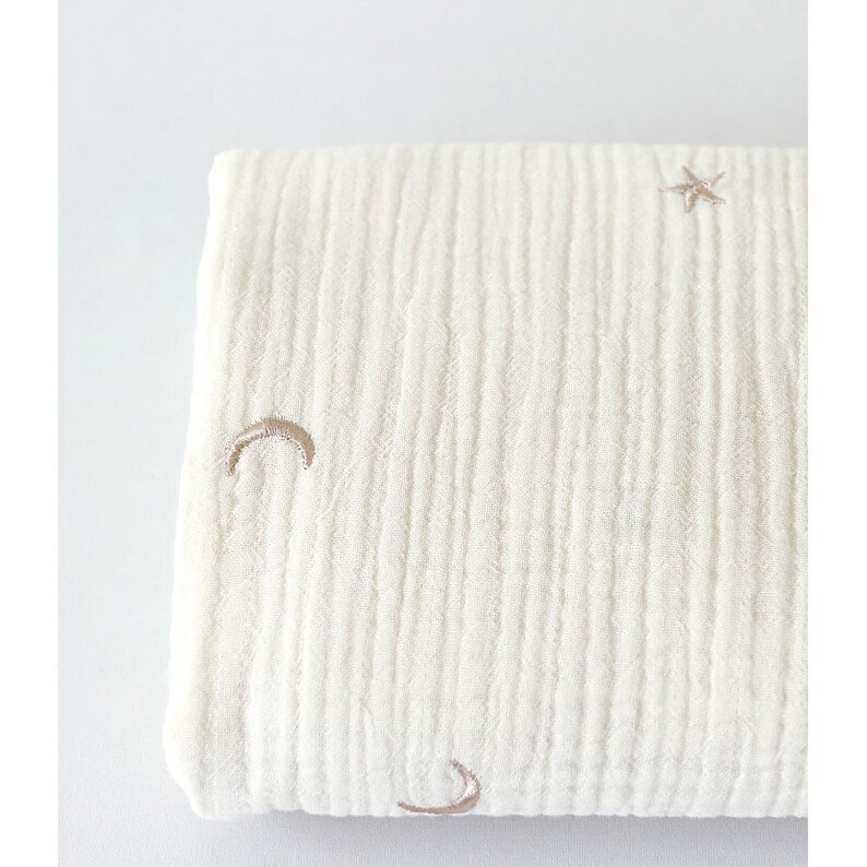 Embroidered Cotton Gauze Fabric by the Yard Embroidered Triple Etsy UK