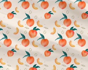 Peach Print Waterproof Polyester Fabric – Craft Material for Outdoor Projects