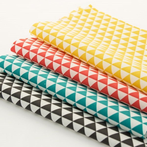 Laminated coated Fabrics cotton fabric - by the yard  - mini triangle for 4 color ddm-ch971853