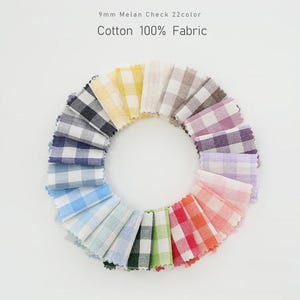 Korean Premium Cotton Melan Check Fabric 22 Colors 9mm Gingham Plaid 160cm Wide per Yard Quilting Sewing Apparel IL217114