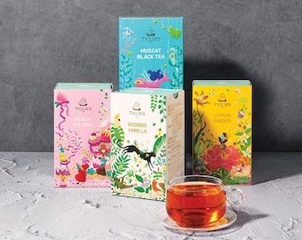 TICLIPS Thé Coréen Premium - Choisissez Votre Saveur | Rooibos Earl Grey Oolong Gingembre Pêche Cannelle Pomme 30g 20 Sachets de Thé