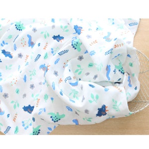 Triple layers Cotton Gauze Fabric by the yard  Korean Gauze Sewing Supplies No fluorescent Tropical Jurassic CH986245/CD67310