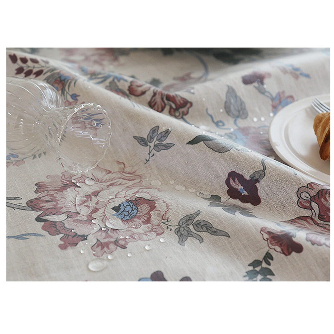 Laminated Fabric Linen Upholstery Coated Cotton Tablecloth Waterproof
