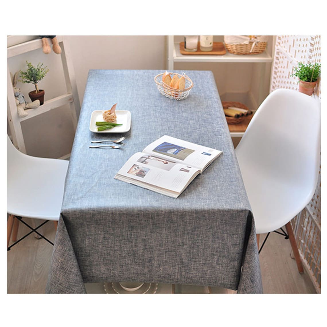 Laminated Fabric Linen Upholstery Coated Cotton Tablecloth Etsy