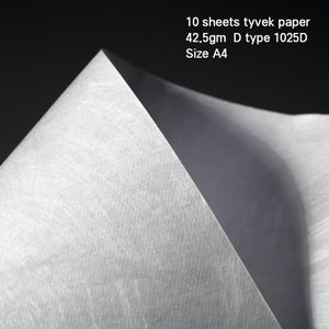 Tyvek blad 42.5 GSM D type/1025D-pak van 10/100 vellen Tyvek papierformaat A4