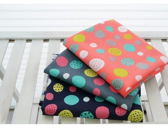 Tela impermeable de lunares, 150 cm de ancho, recubierta de poliéster PU