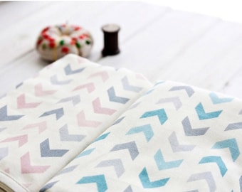 Cotton Double Gauze Fabric by the yard  Korean Gauze Sewing Supplies -  Scandinavia blue and pink CH18449 / 18448
