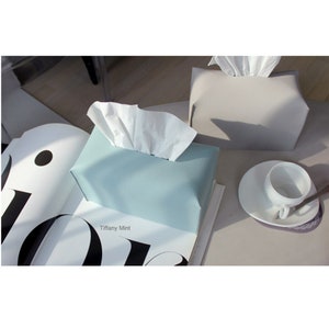 Tiffany Mint Faux Leather Tissue Box Cover