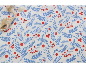 Laminated Cotton Fabric By the yard TPU Coated safe for babies laminate Waterproof tablecloth BPA Free wide 43&quot; Fruit pop  CH984426