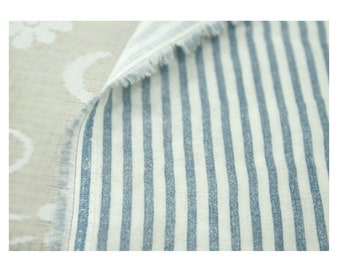 Cotton Double Gauze Fabric Muslin Baby by the Yard Korean gauze fabrics wide 57" _Blue Stripe IL177874