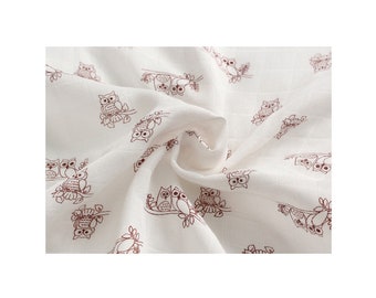 Eule Bambus Baumwolle Double Gauze Fabric, Baby Decke Material