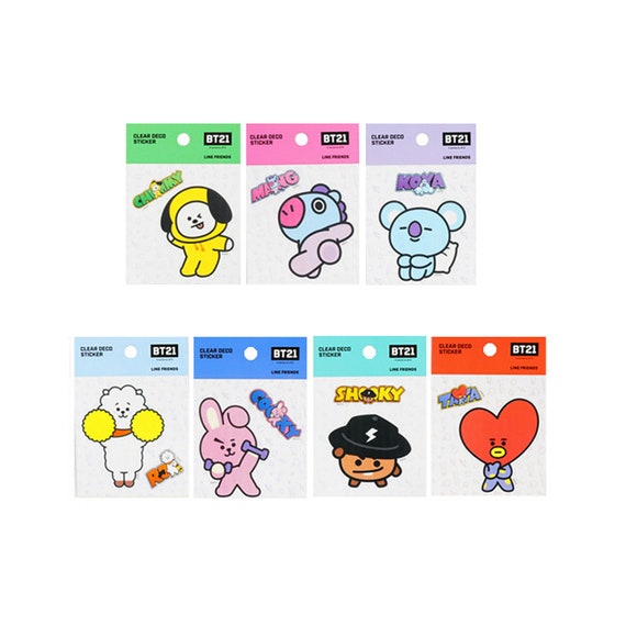 Bts Character Bt21 Koya Chimmy Rj Shooky Mang Tata Cooky Clear - Etsy  Ireland