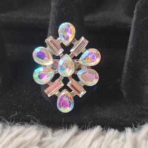 Vintage Large Rhinestone Statement Ring | Costume Ring | Statement Jewelry | Vintage Fashion | Fashion Ring | Costume Jewelry | DSA-A20